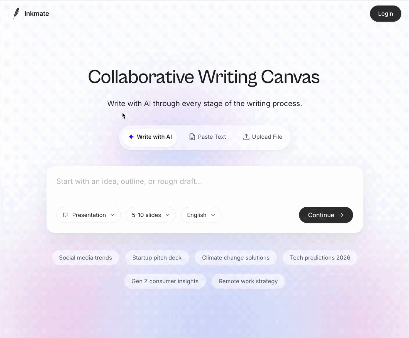 Inkmate — Collaborative Writing Partner