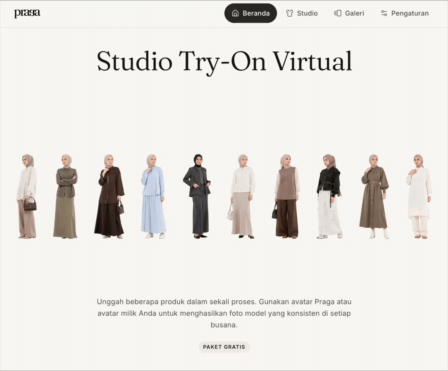 Praga — virtual try-on studio for modest fashion catalogs